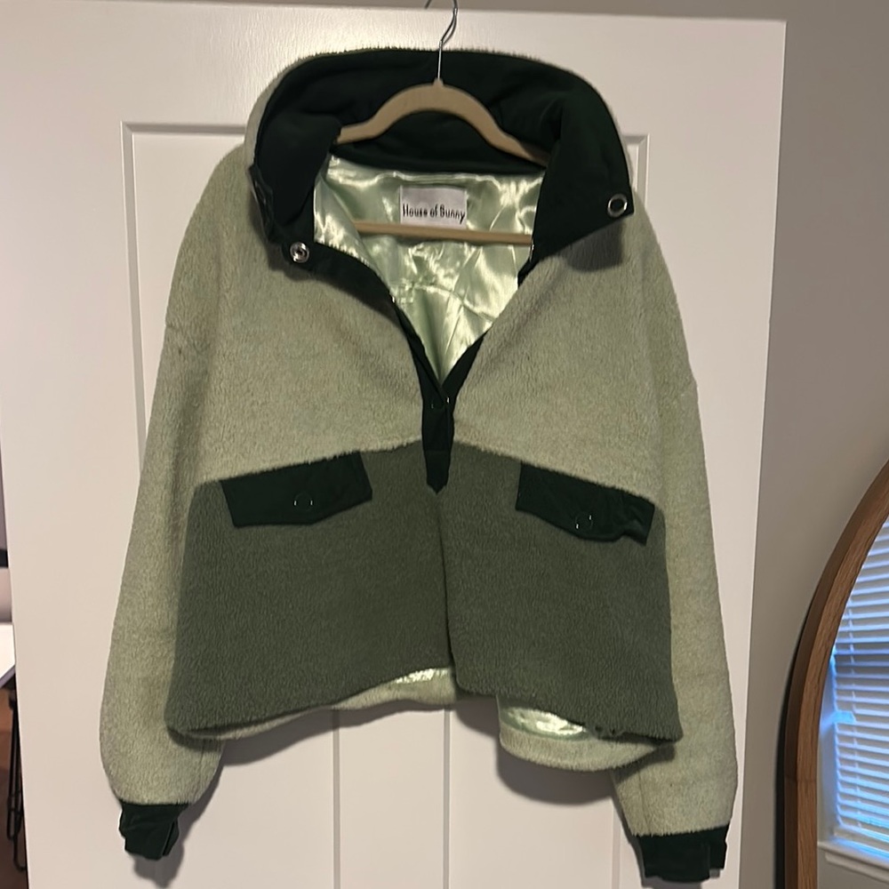 Green pull over lined fleece by House of Sunny